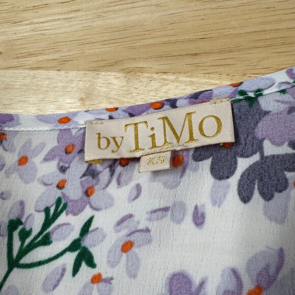 byTiMo Summer Floral Print Button Front Maxi Dress Size XS Project Piece Upcycle - Picture 2 of 11